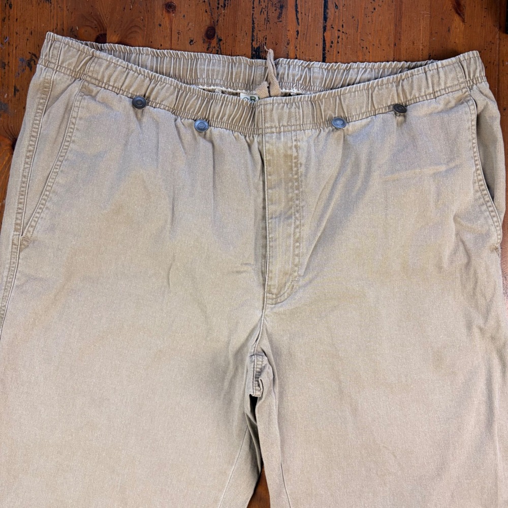 ORVIS Mens 40x31 Tan Cotton Elastic‎ Waist Drawstring Comfy Relaxed Fit Pants - Picture 2 of 10